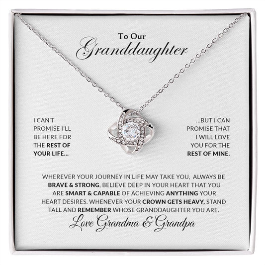 To Our Granddaughter | Always Be Brave & Strong - Love Knot Necklace